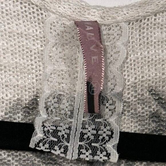 Aztec Print Open Front Cardigan Kimono Style Lightweight Knit Beige One Size Fit - Picture 2 of 7